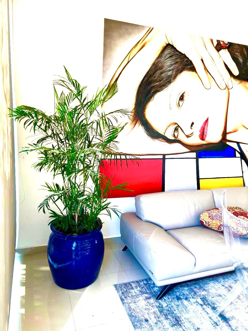 Arezzo Blue Glazed Planter