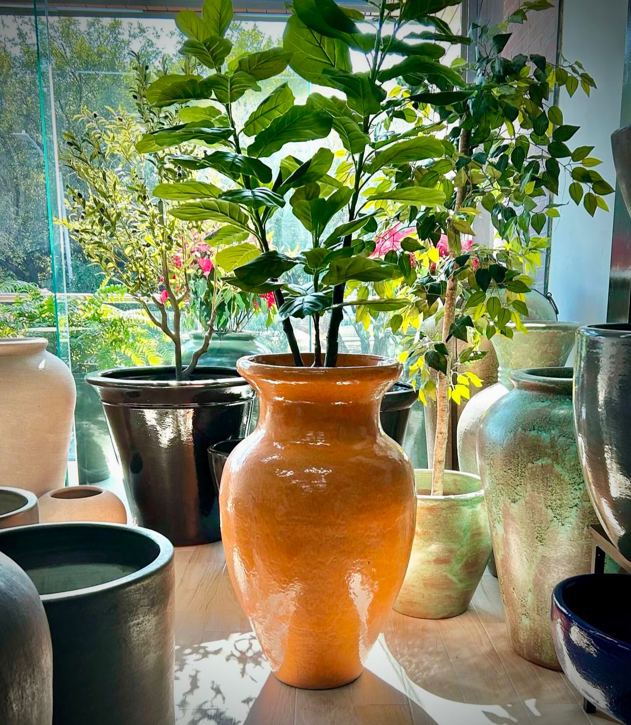 Orange Pottery planter