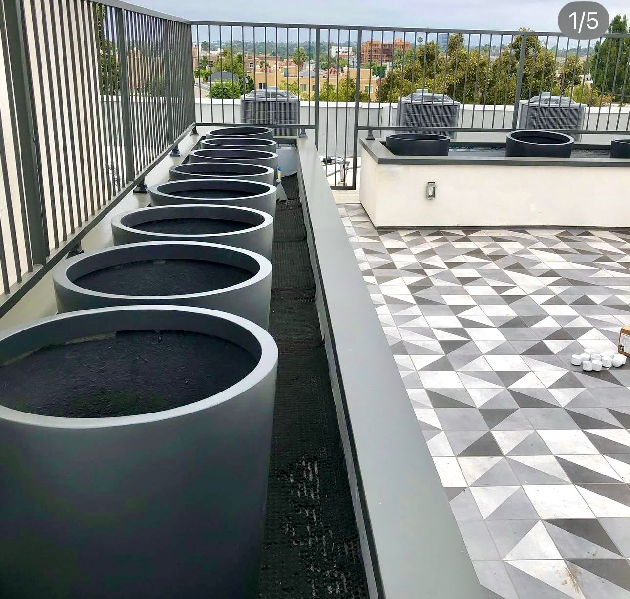 Rooftop Fiberglass Planters