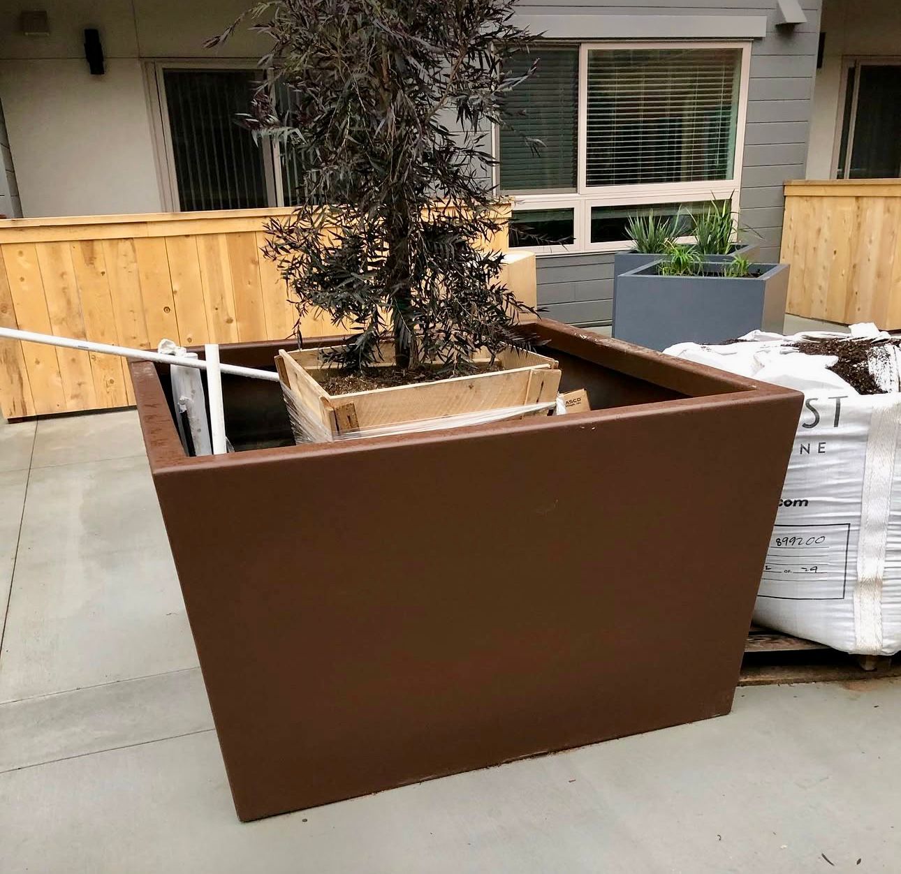 Squared Reinforced Fiberglass Planters